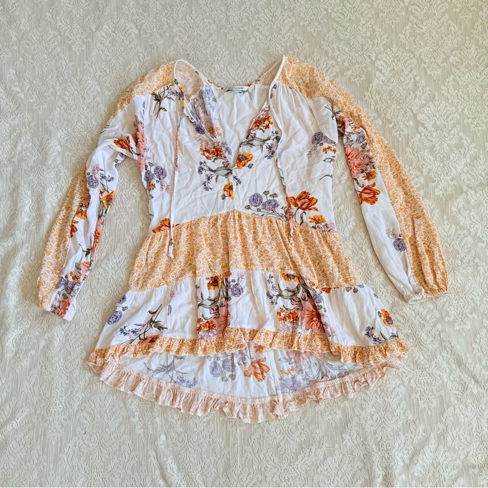 American Eagle outfitters boho floral patchwork top